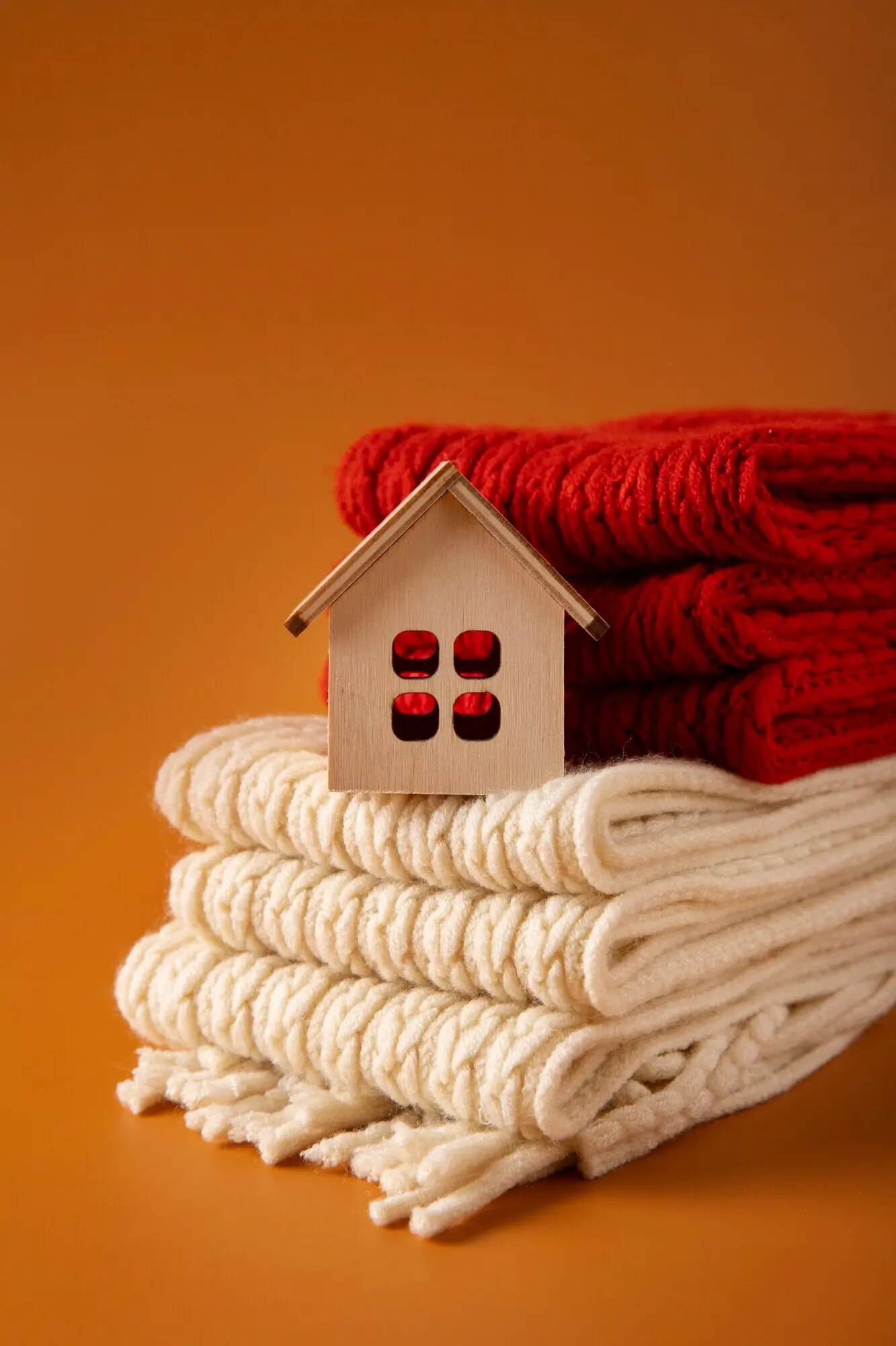 Cozy home concept featuring a wooden toy house