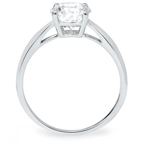 1 1/2ct Cushion Diamond Solitaire Engagement Ring 14k White Gold Enhanced