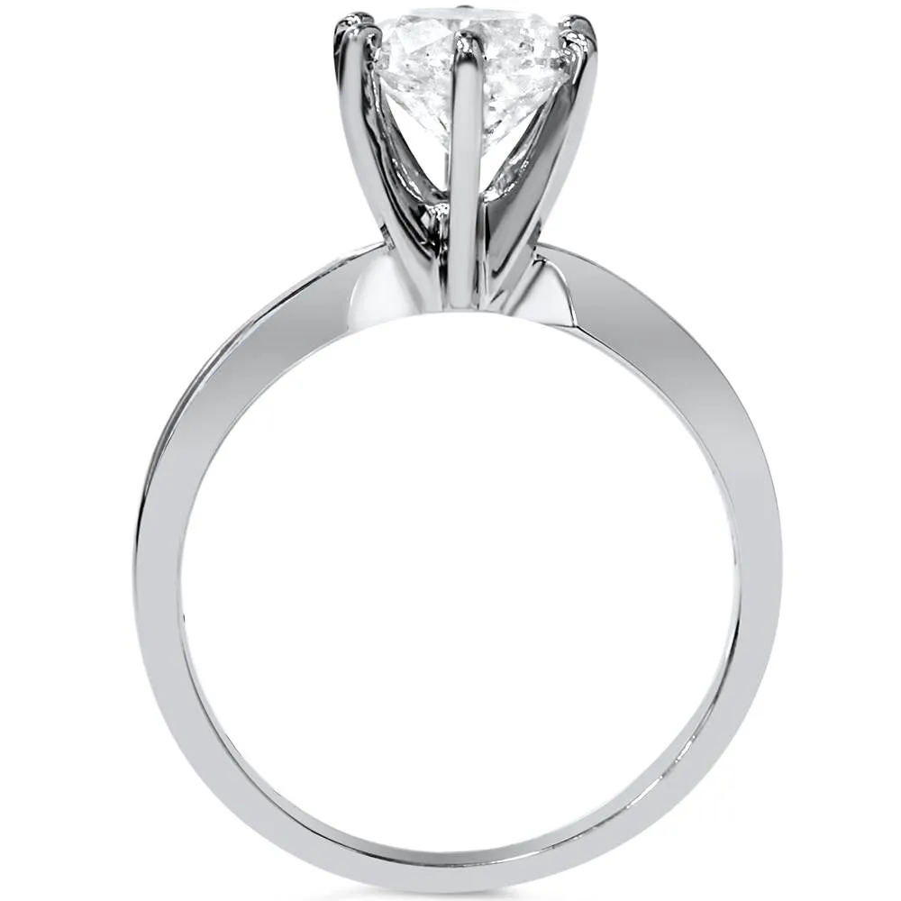 1 1/2ct Solitaire Diamond Engagement Ring 14K White Gold