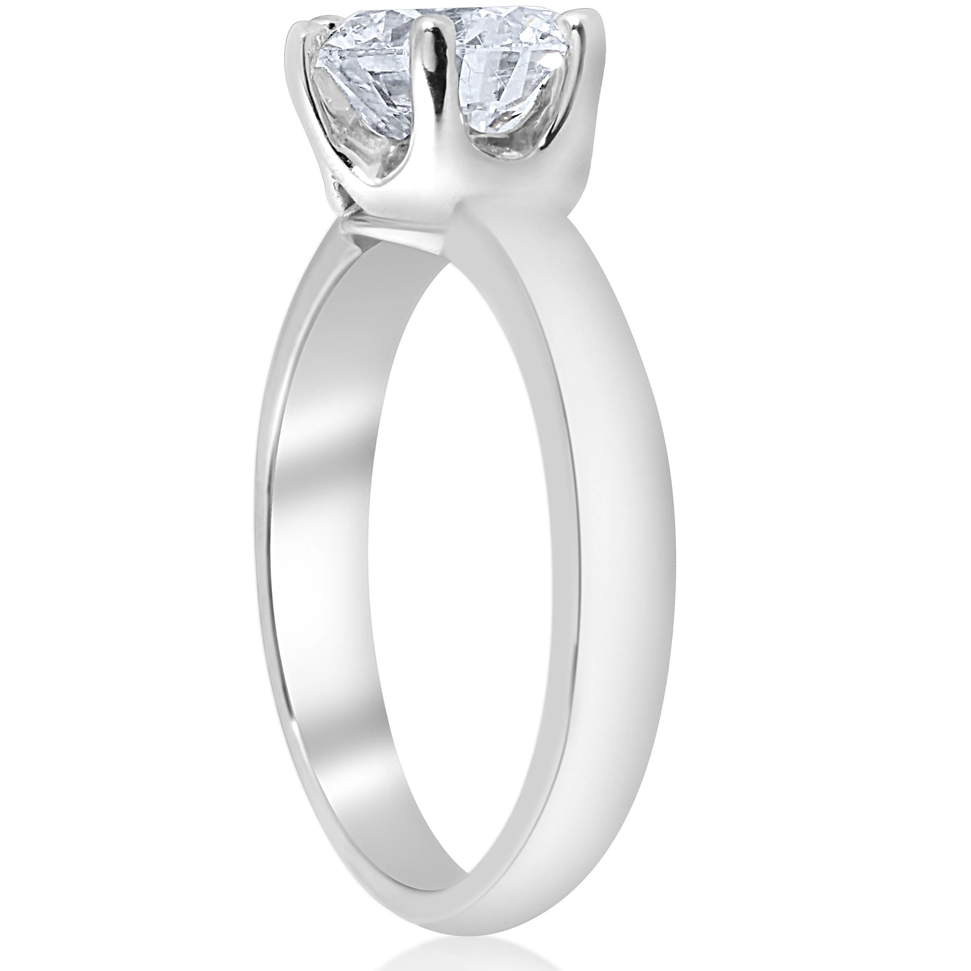 1 3/4Ct Diamond Solitaire Engagement Ring 14k White Gold 6-Prong