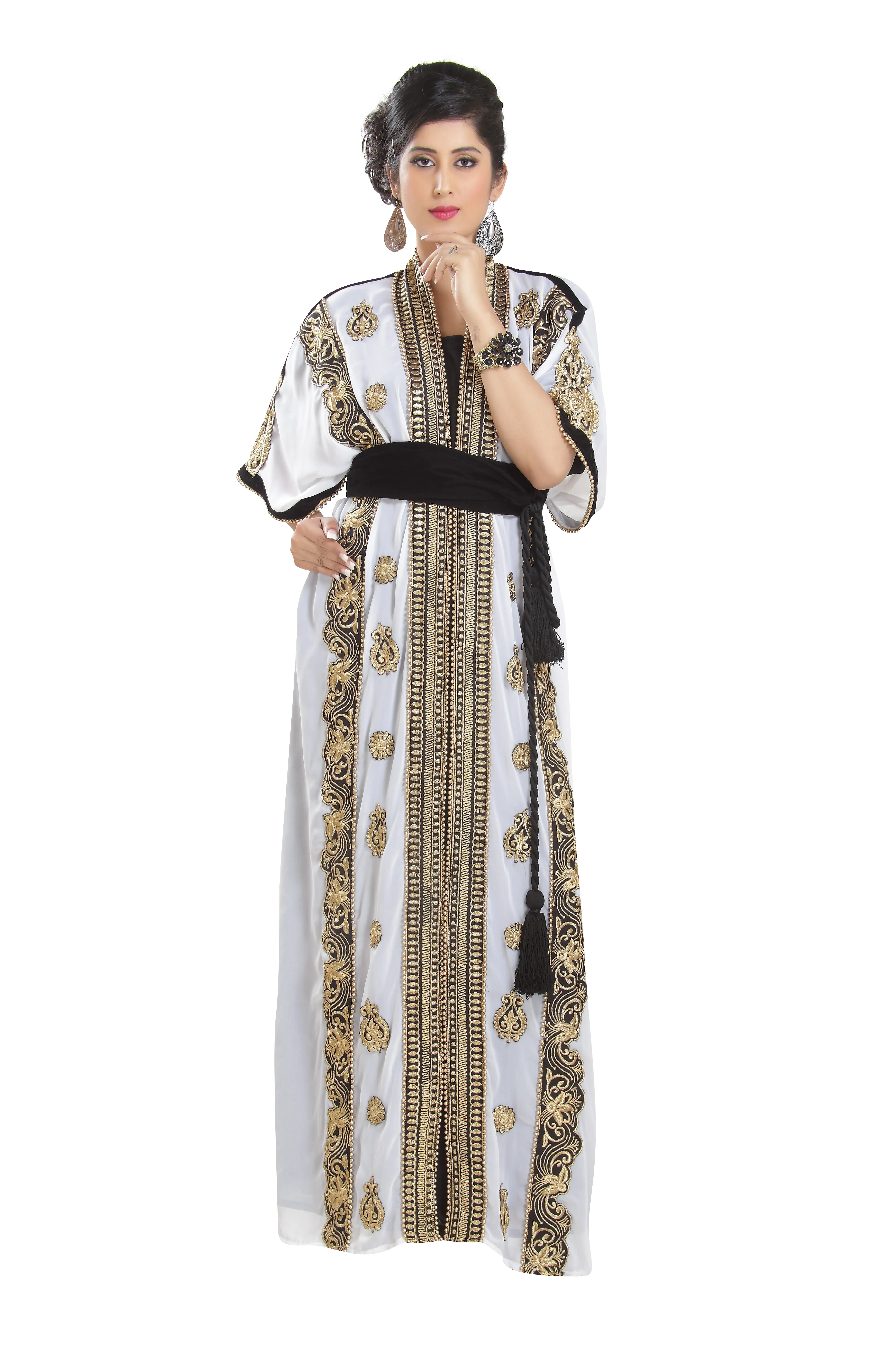 Abaya Maxi With Oriental Wedding Robe Embroidered Gown