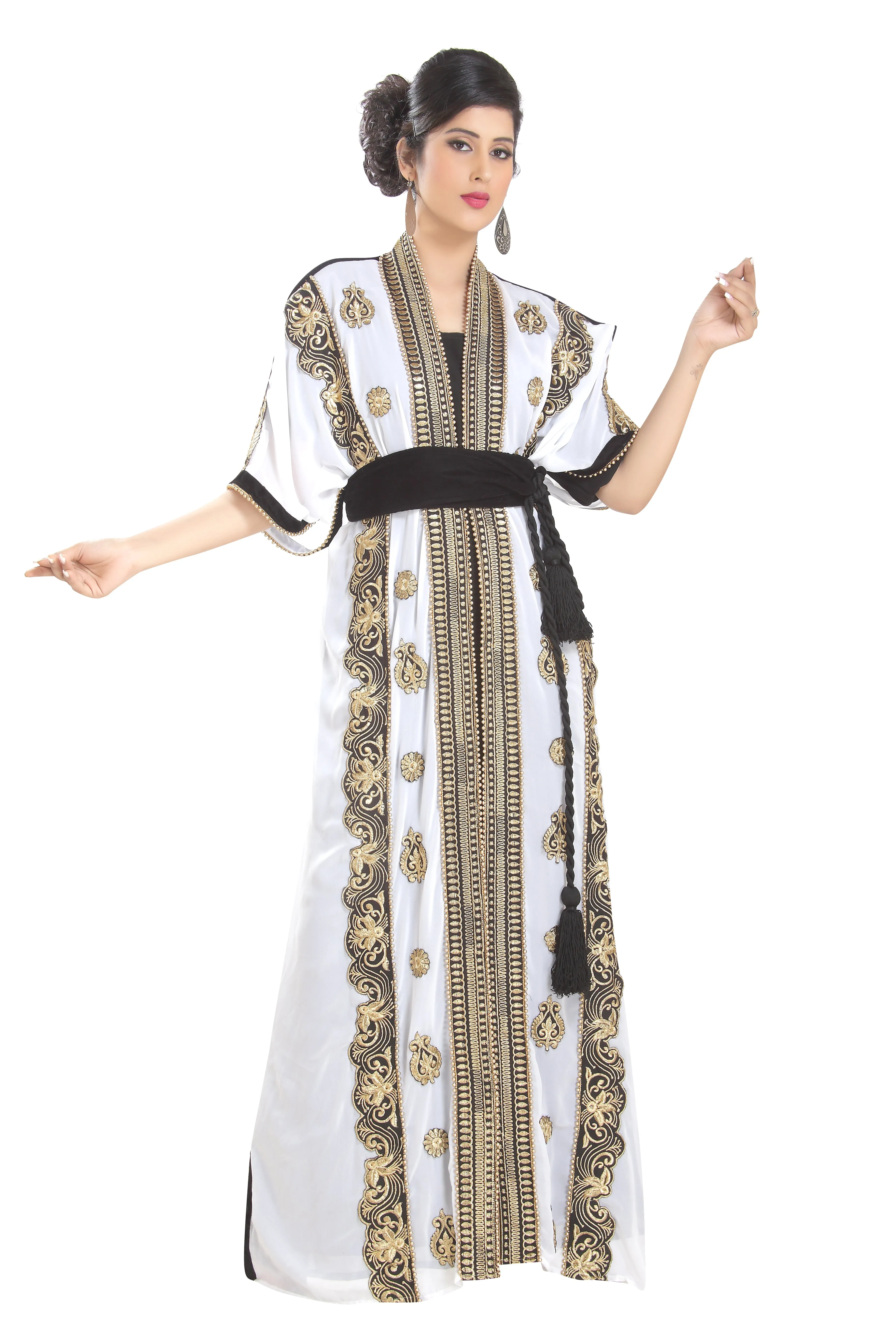 Abaya Maxi With Oriental Wedding Robe Embroidered Gown