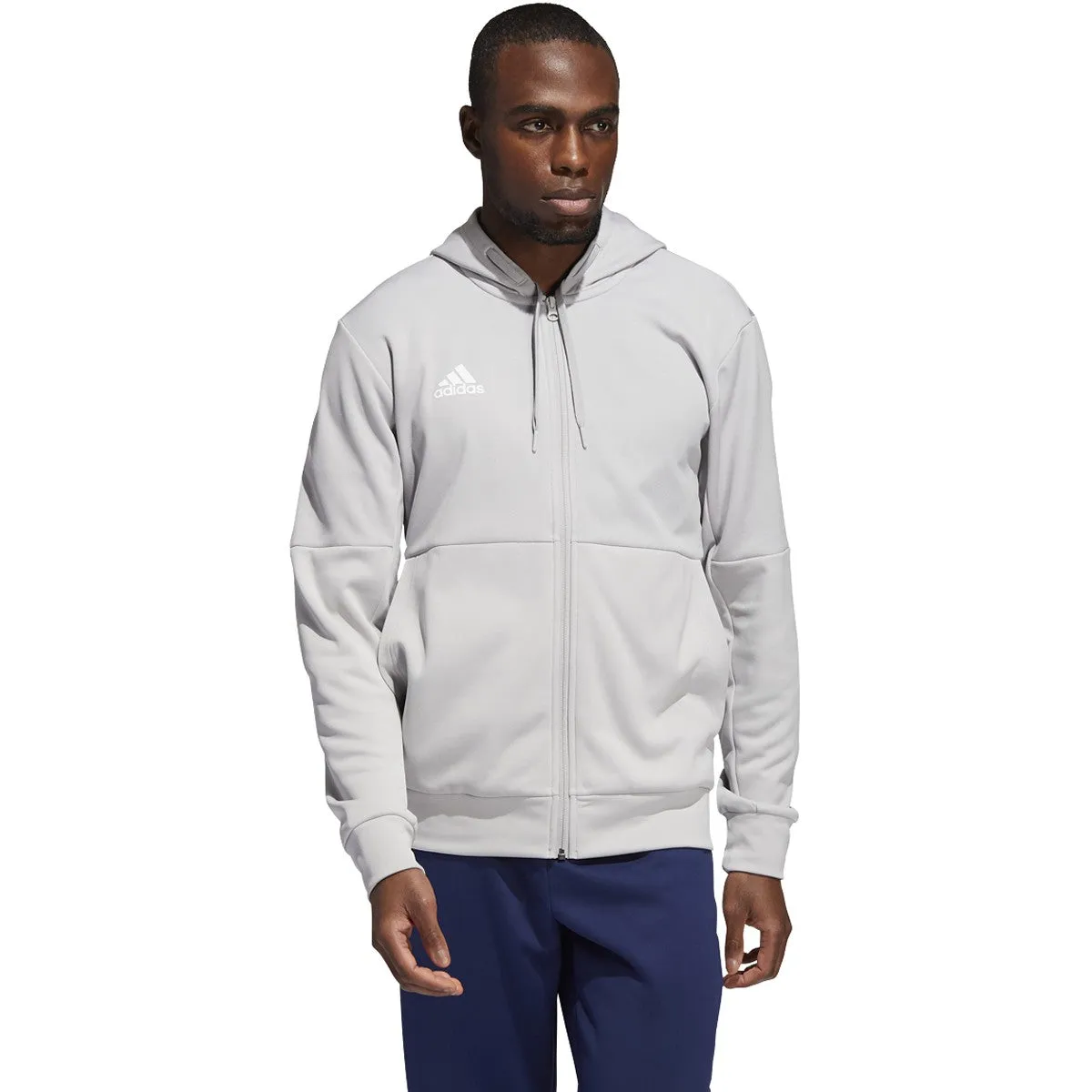 adidas Men's Grey Two Melange/White Team Issue Full Zip Jacket