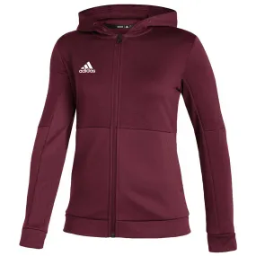 adidas Women's Team Collegiate Burgundy/White Team Issue Full Zip Jacket