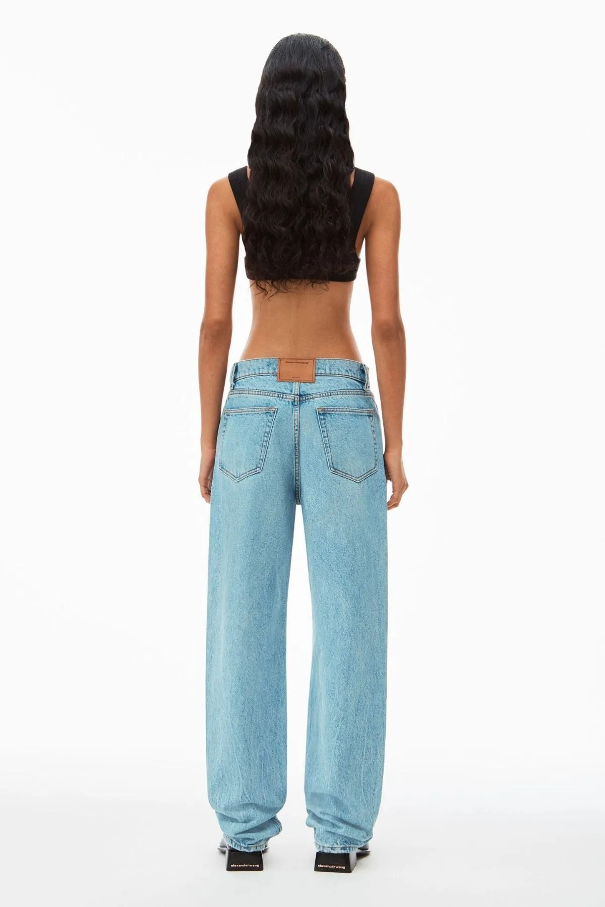 Alexander Wang EZ Mid Rise Relaxed Straight Jean - Vintage Faded Indigo