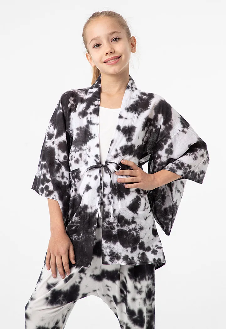 All Over Tie Dye Sleeved Kimono