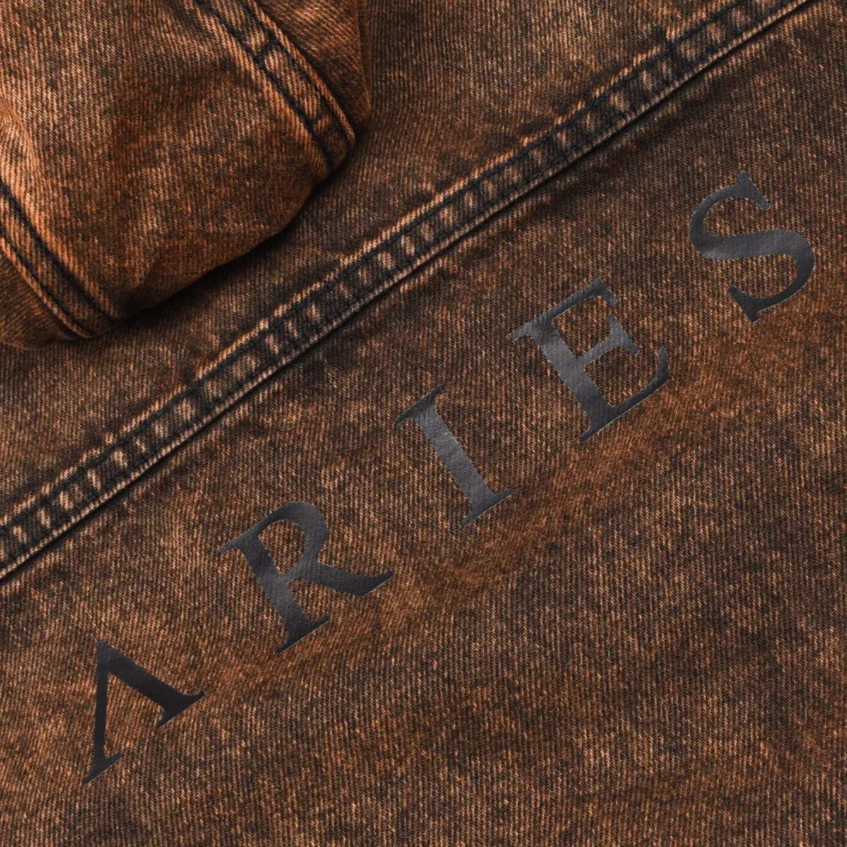 ARIES Acid Wash Oversized Hooded Denim Jacket