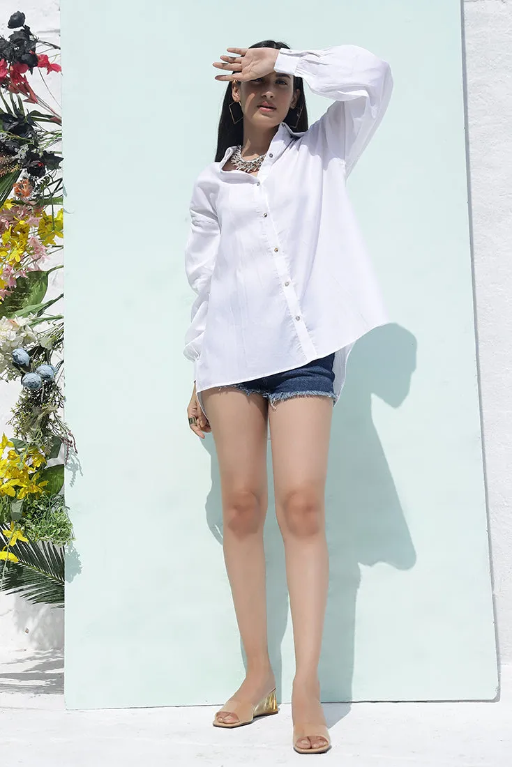 AUTUMN-Oversized White Shirt