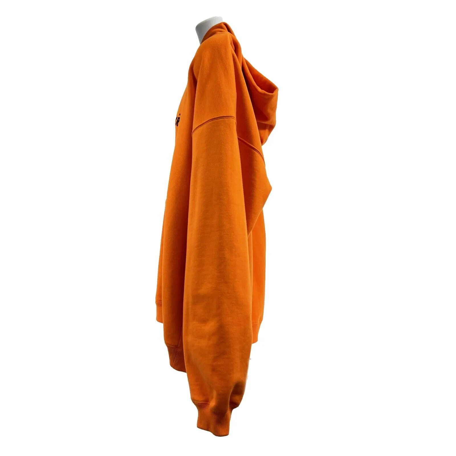 Balenciaga - Orange Crew Print Oversized Zipped Hooded Jacket - Size XS