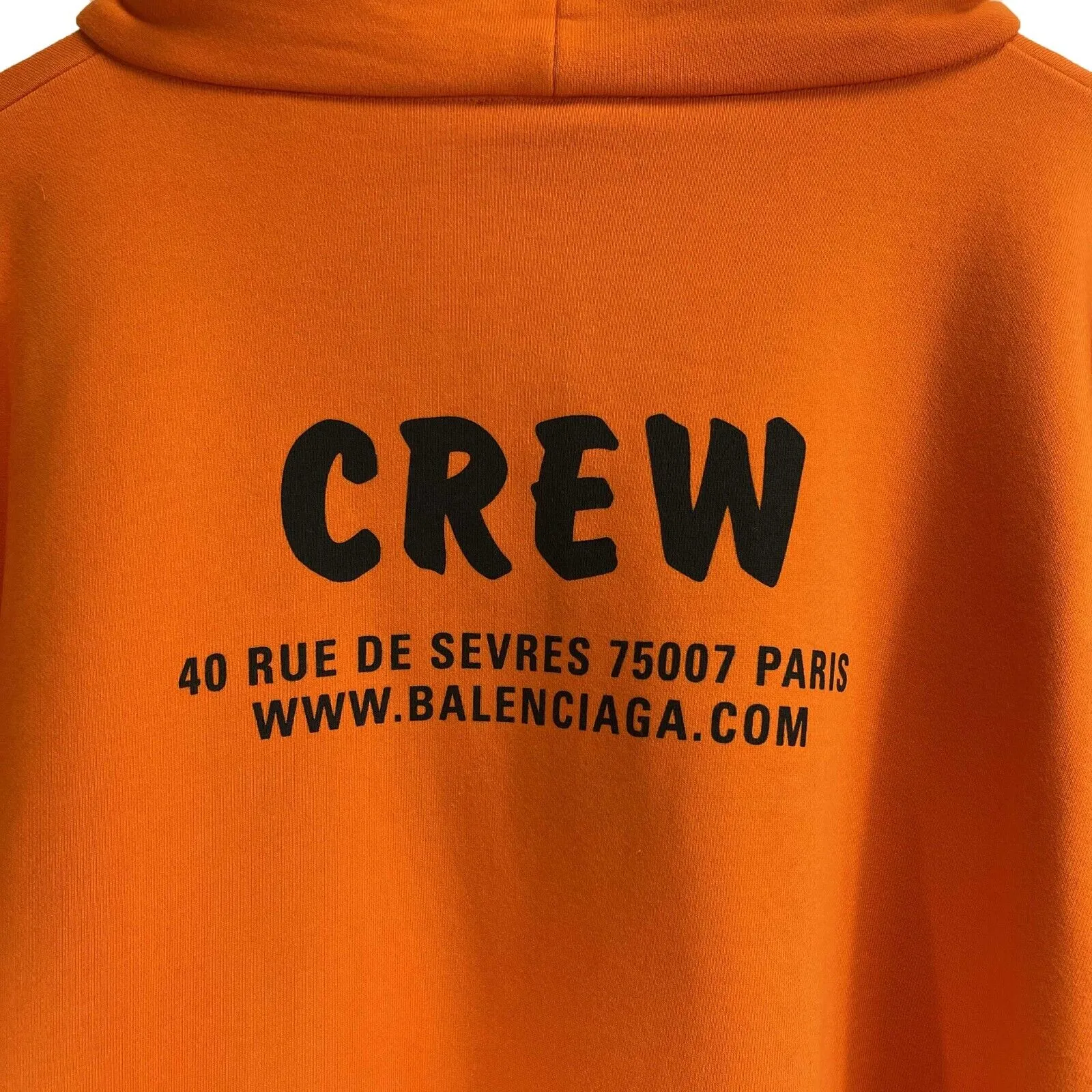 Balenciaga - Orange Crew Print Oversized Zipped Hooded Jacket - Size XS