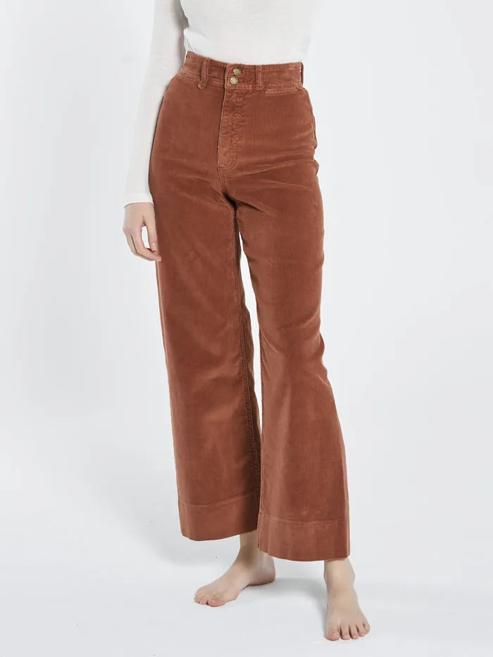 Belle Cord Full Length Pant - Coffee