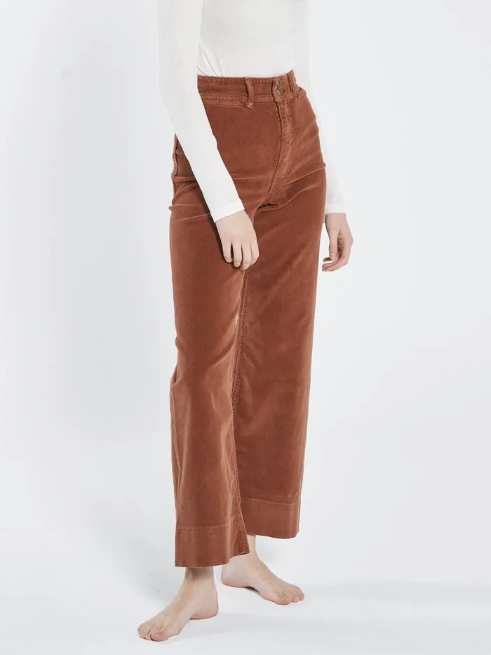 Belle Cord Full Length Pant - Coffee