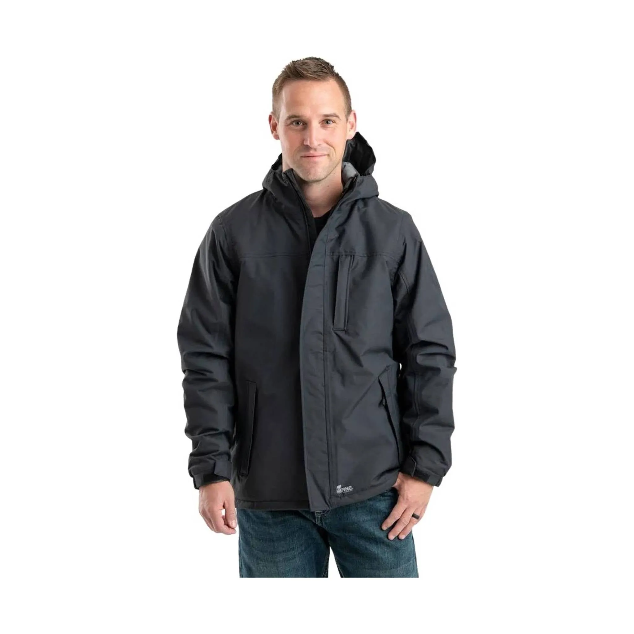 Berne Men's Coastline Waterproof Insulated Storm Jacket - Black