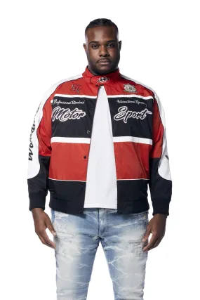 Big and Tall - Euro Racing Windbreaker Jacket - Red