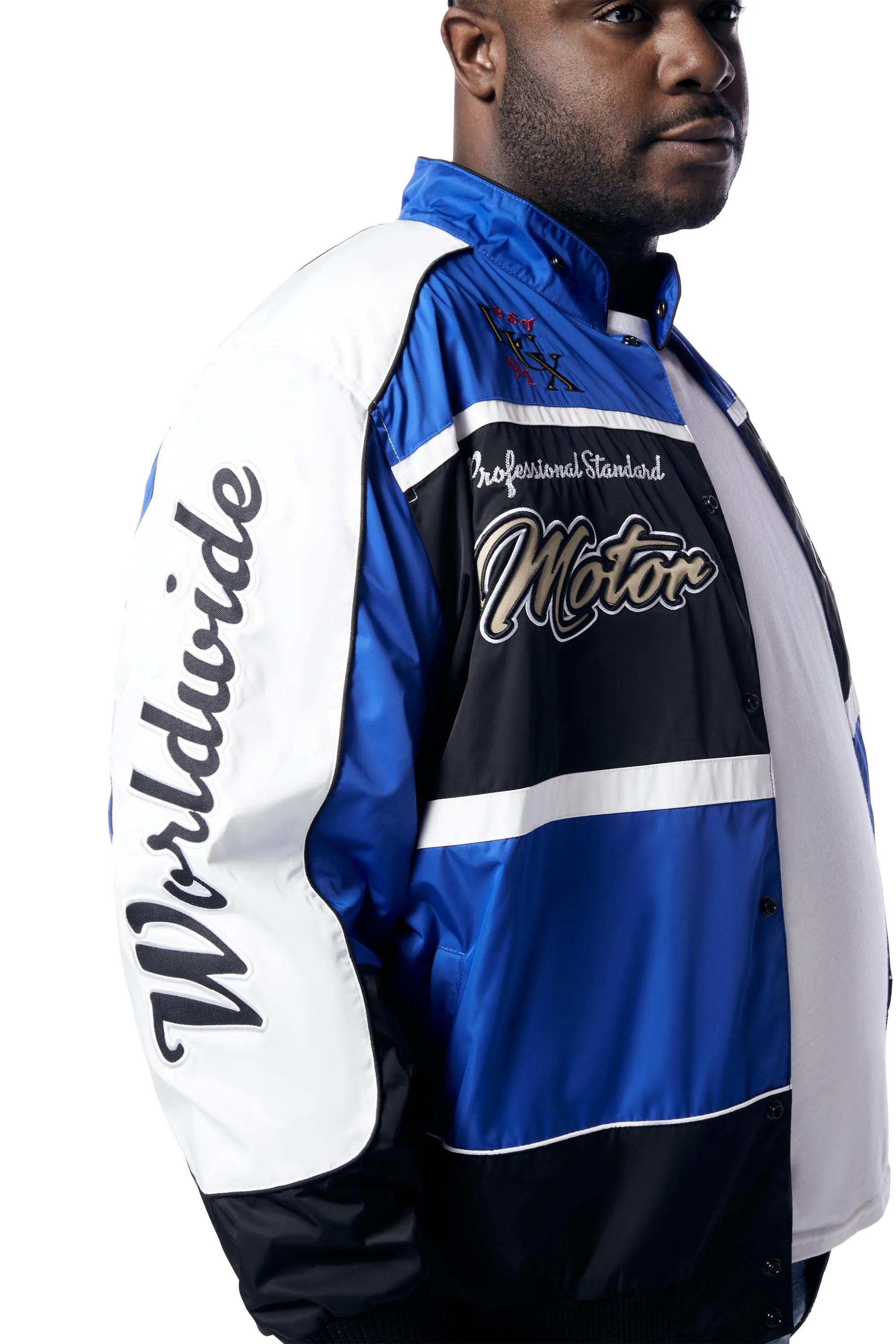 Big and Tall - Euro Racing Windbreaker Jacket - Royal