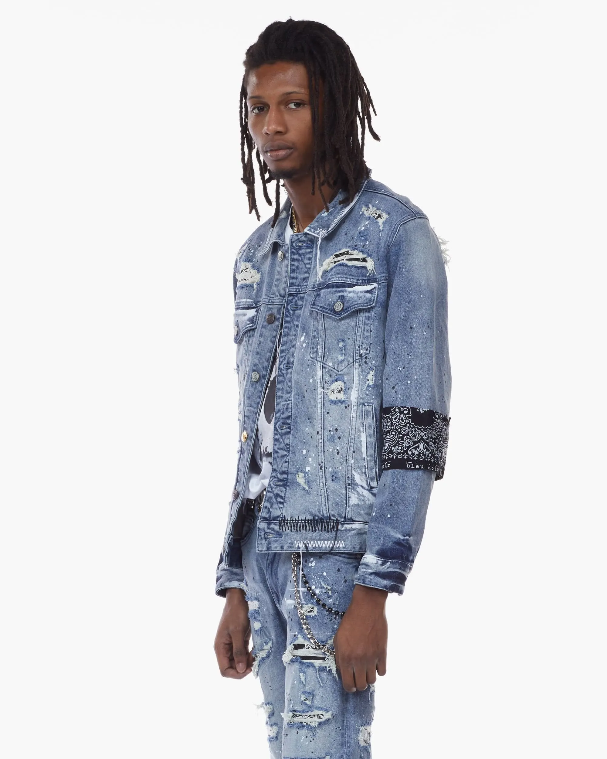 Bleunoir Bandana Jean Jacket - Cerulean Blue