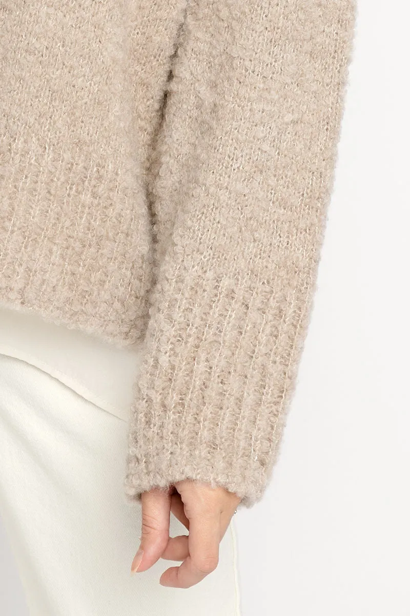 Cashmere Blend Oversized Cardigan in Sable