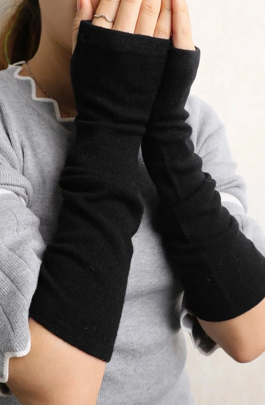 Cashmere fingerless gloves / sleeves