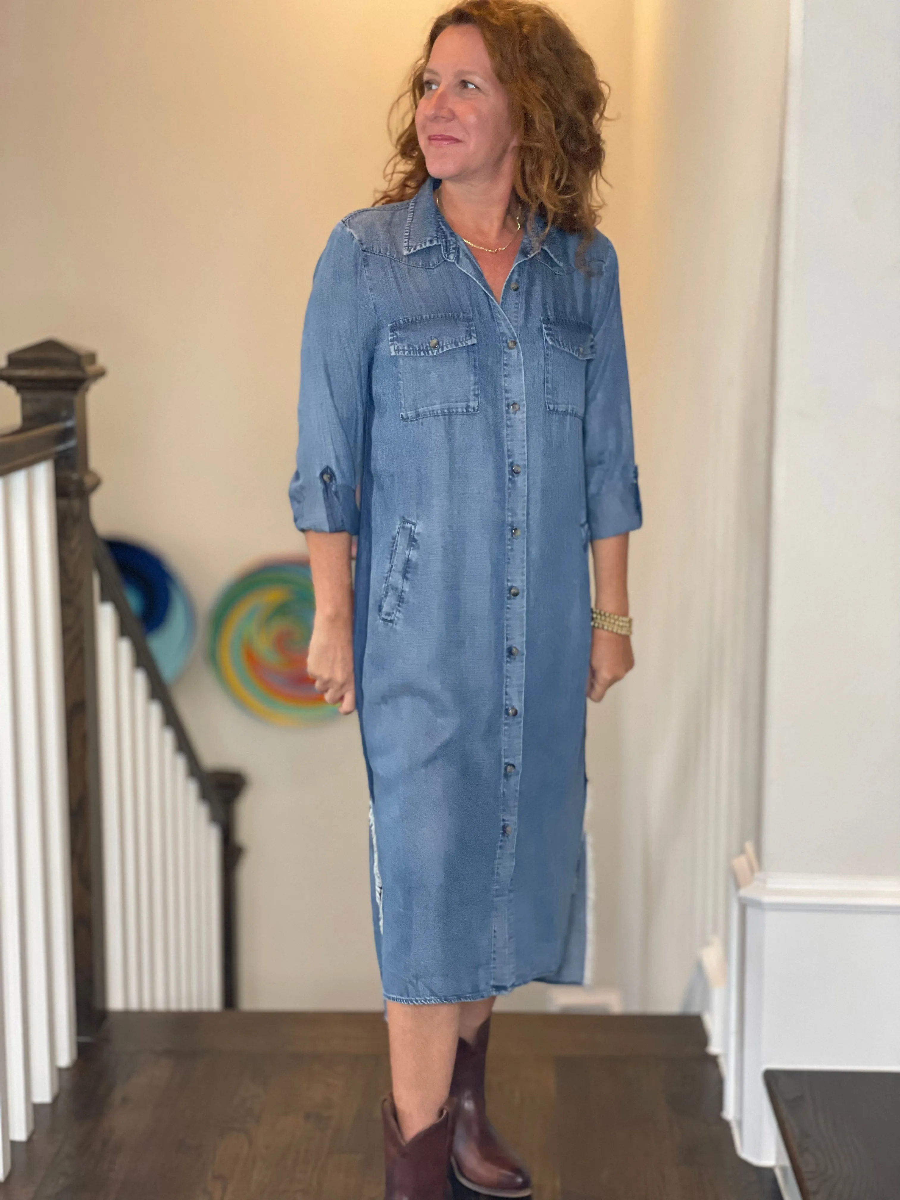 City 2-Way Chambray Dress