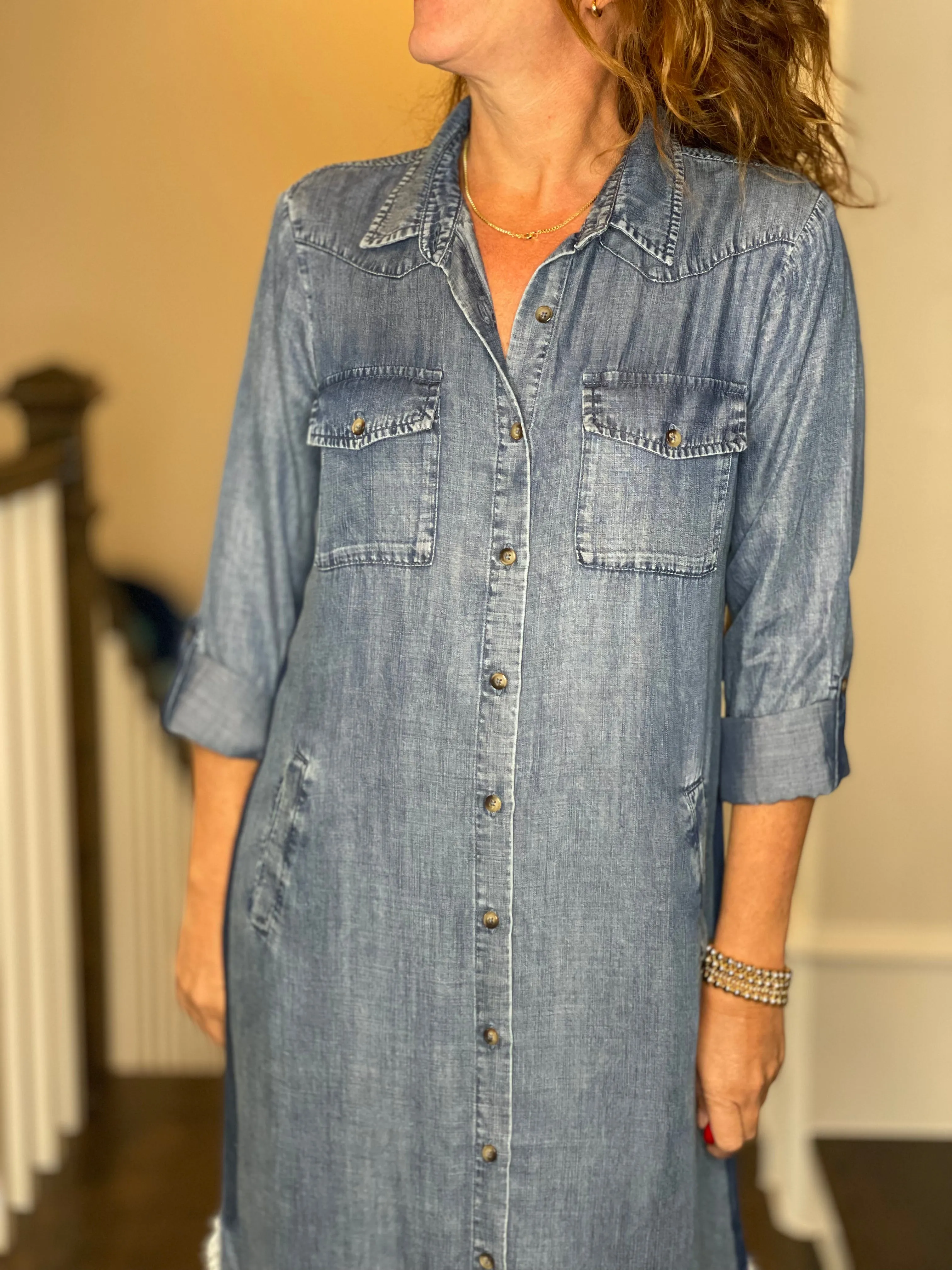 City 2-Way Chambray Dress