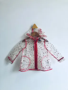 Clear Floral Ladybug Raincoat // 18M