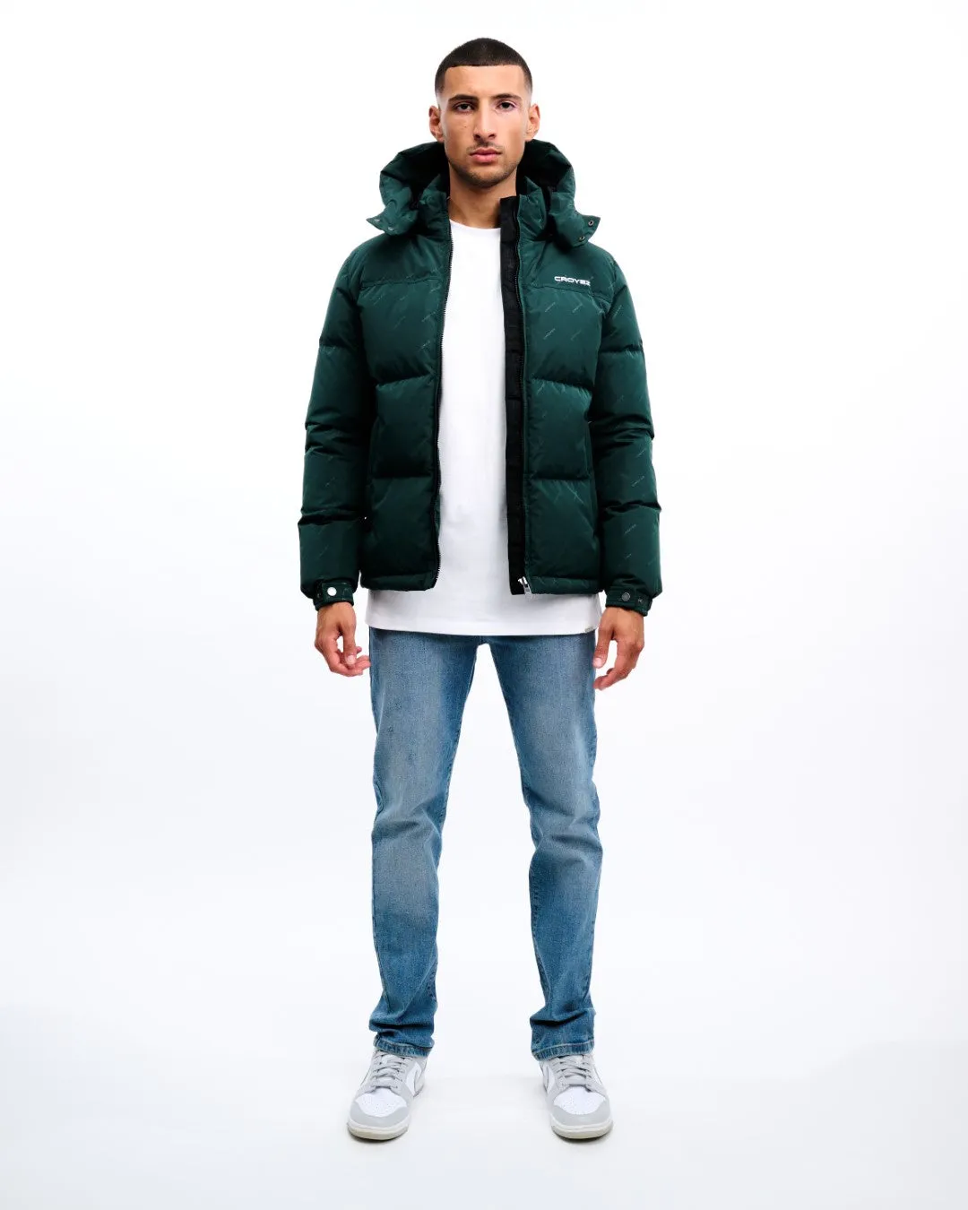 CROYEZ ALLOVER PUFFER JACKET - DARK GREEN