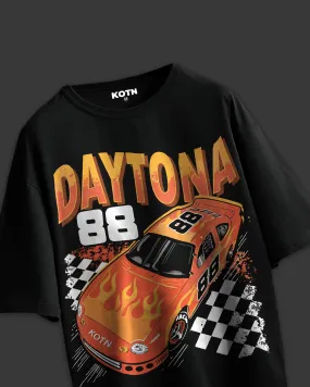 DAYTONA BLACK OVERSIZE TEE