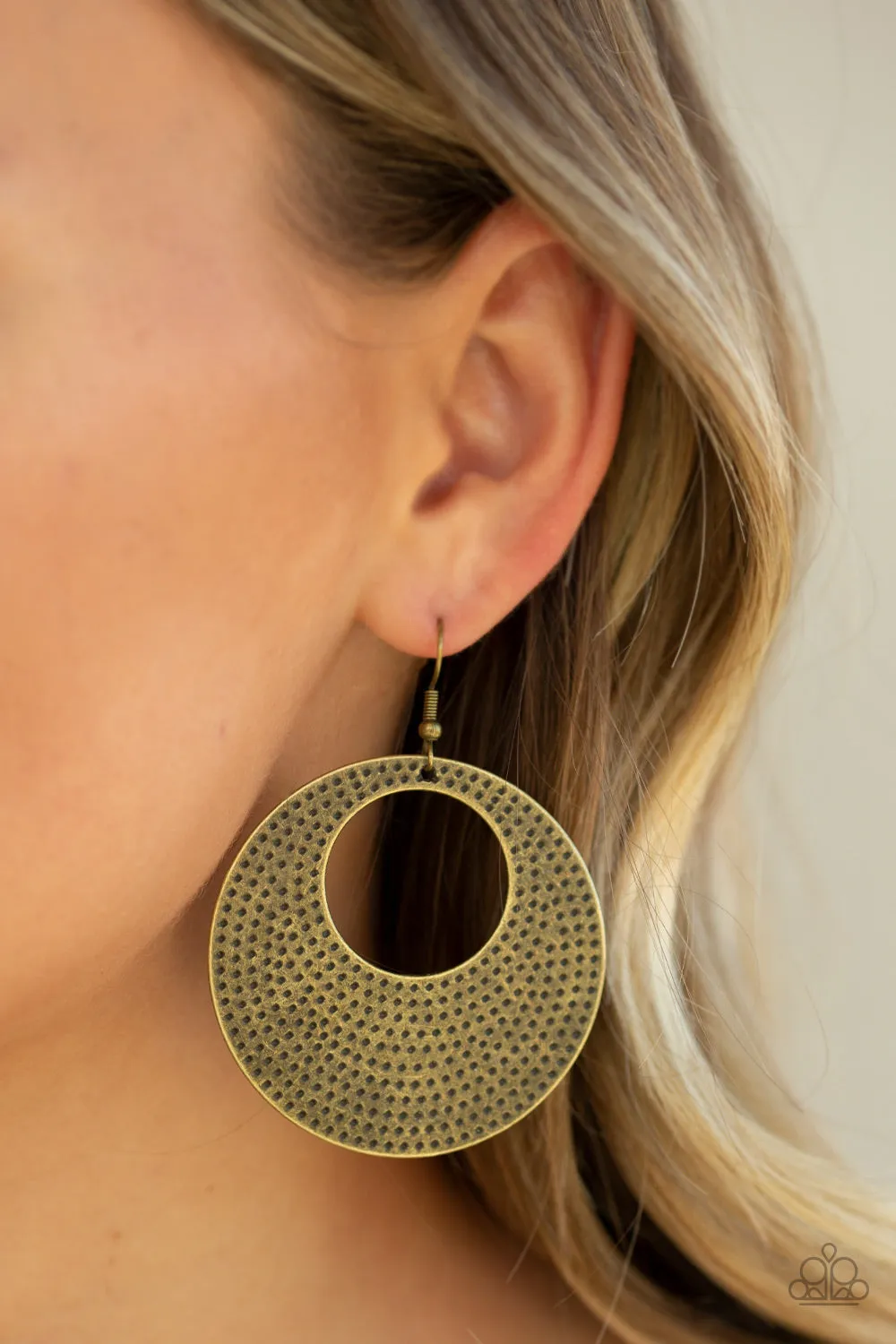 Dotted Delicacy Brass-Earrings