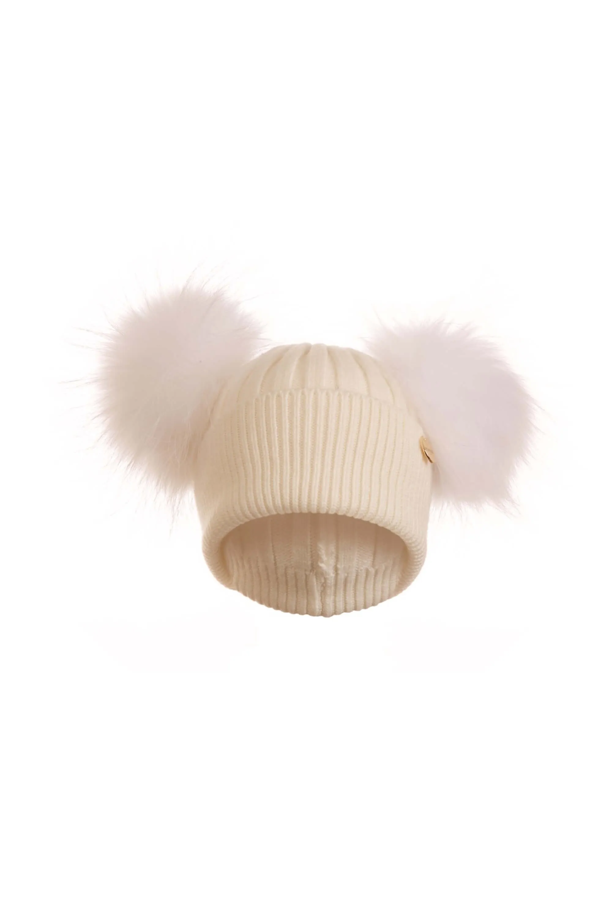 Double Angora Frost Pom Pom Hat