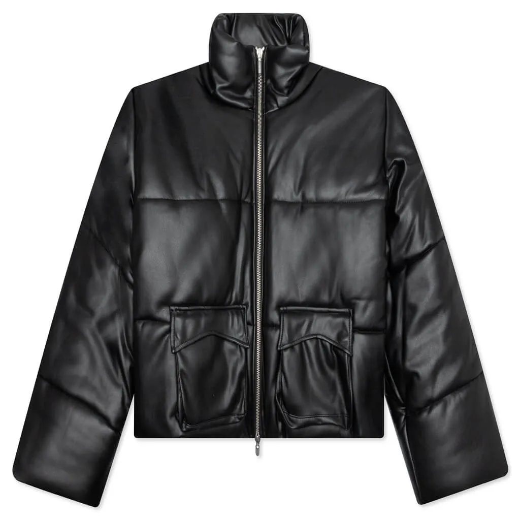 Embossed Puffer Jacket - Black