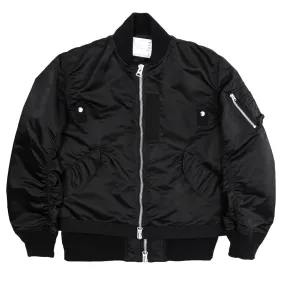 FABRIC COMBO MA-1 BLOUSON - BLACK