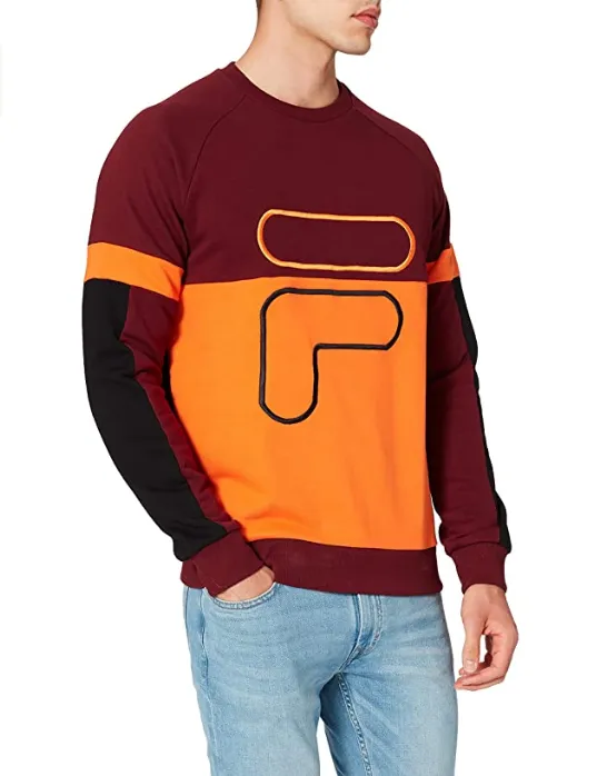 Fila Sweatshirt Men Ponto Blocked Crew Sweat tawny port-mandarin orange-black