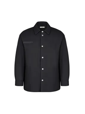 Flower-Warmth Padded Overshirt—Black