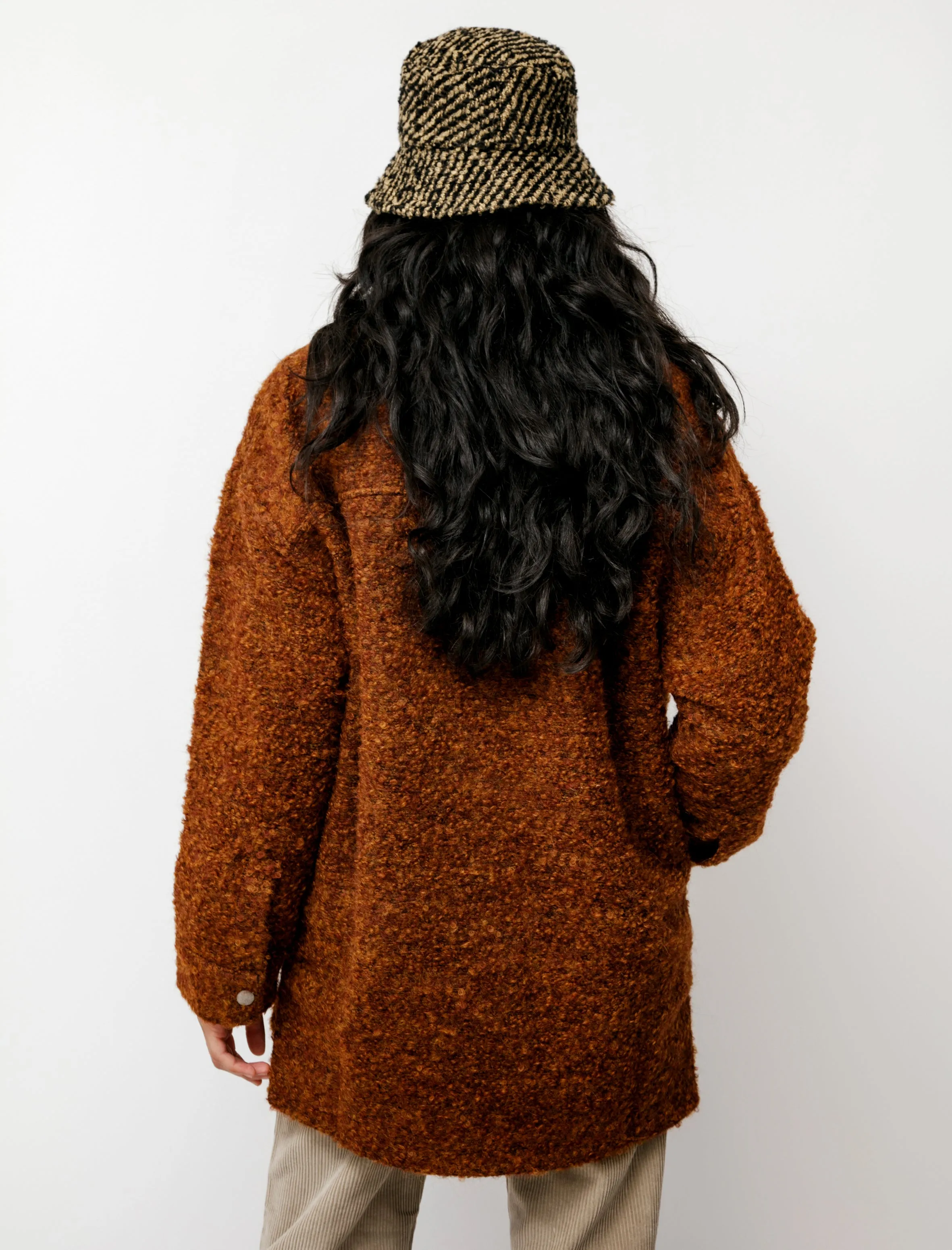 Fluffy Alpaca Oversized Jacket Rust