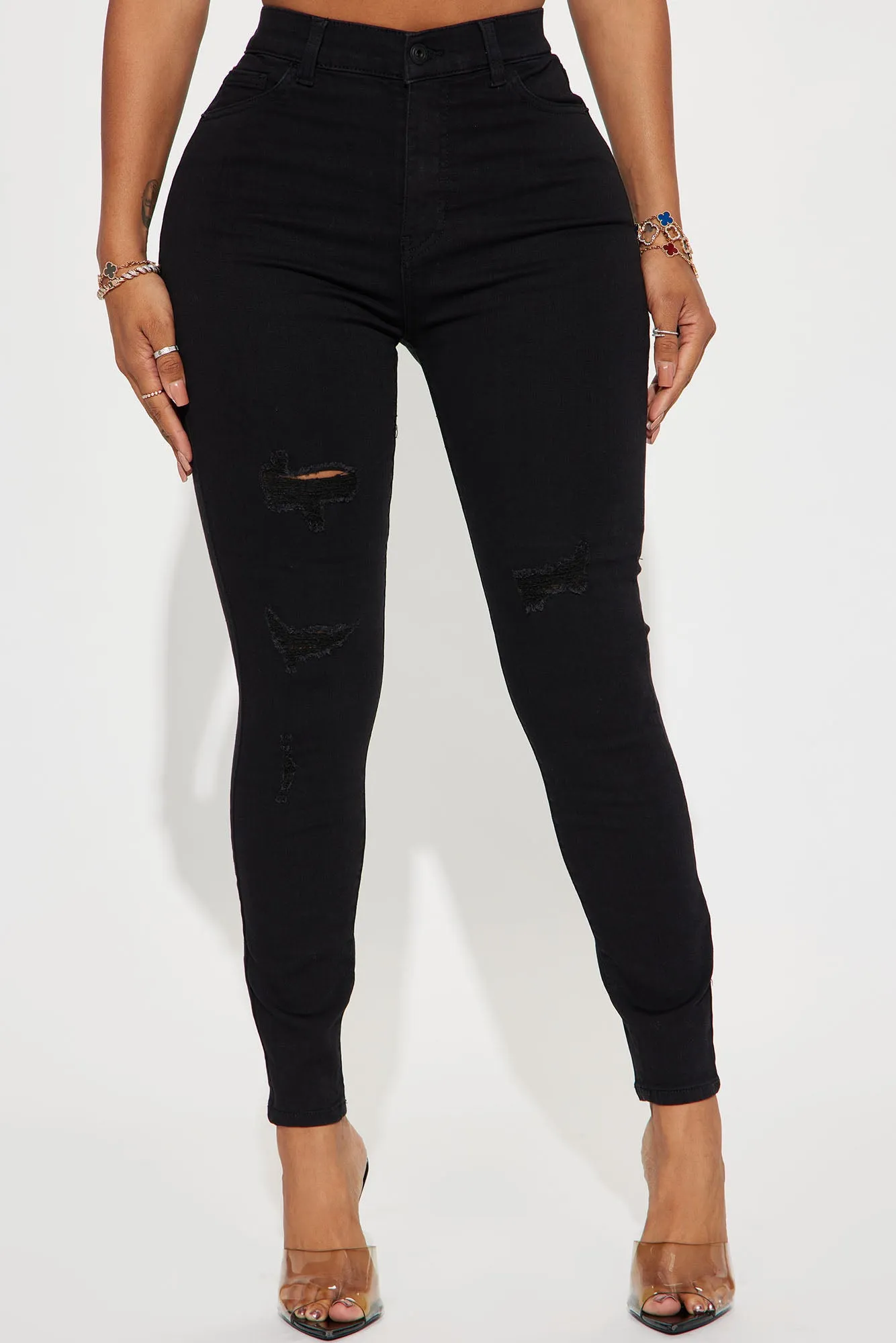 Forget About It All Stretch Booty Lifting Skinny Jeans - Black Wash