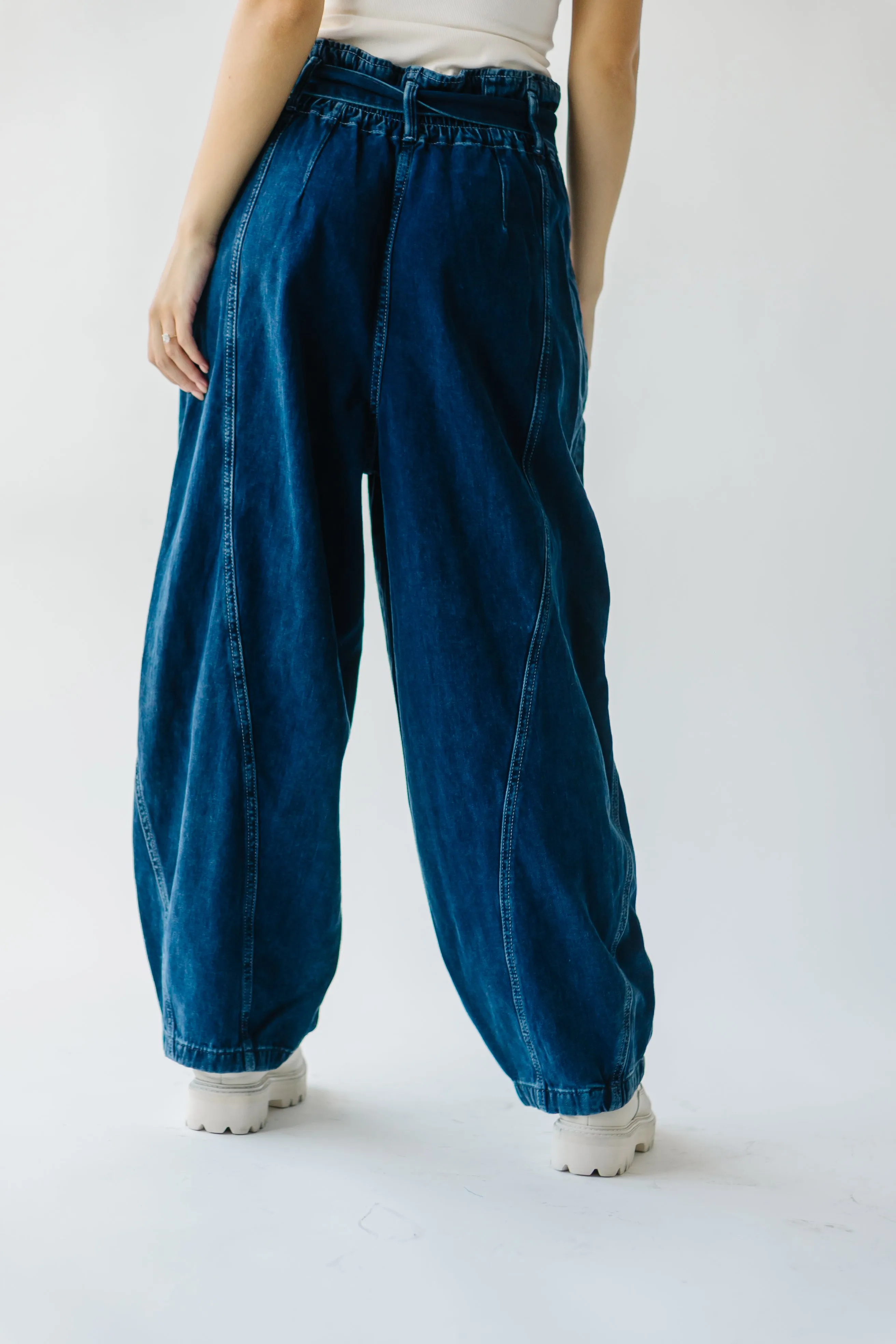 Free People: The Amsterdam High Rise Barrel Jean in Deep Indigo