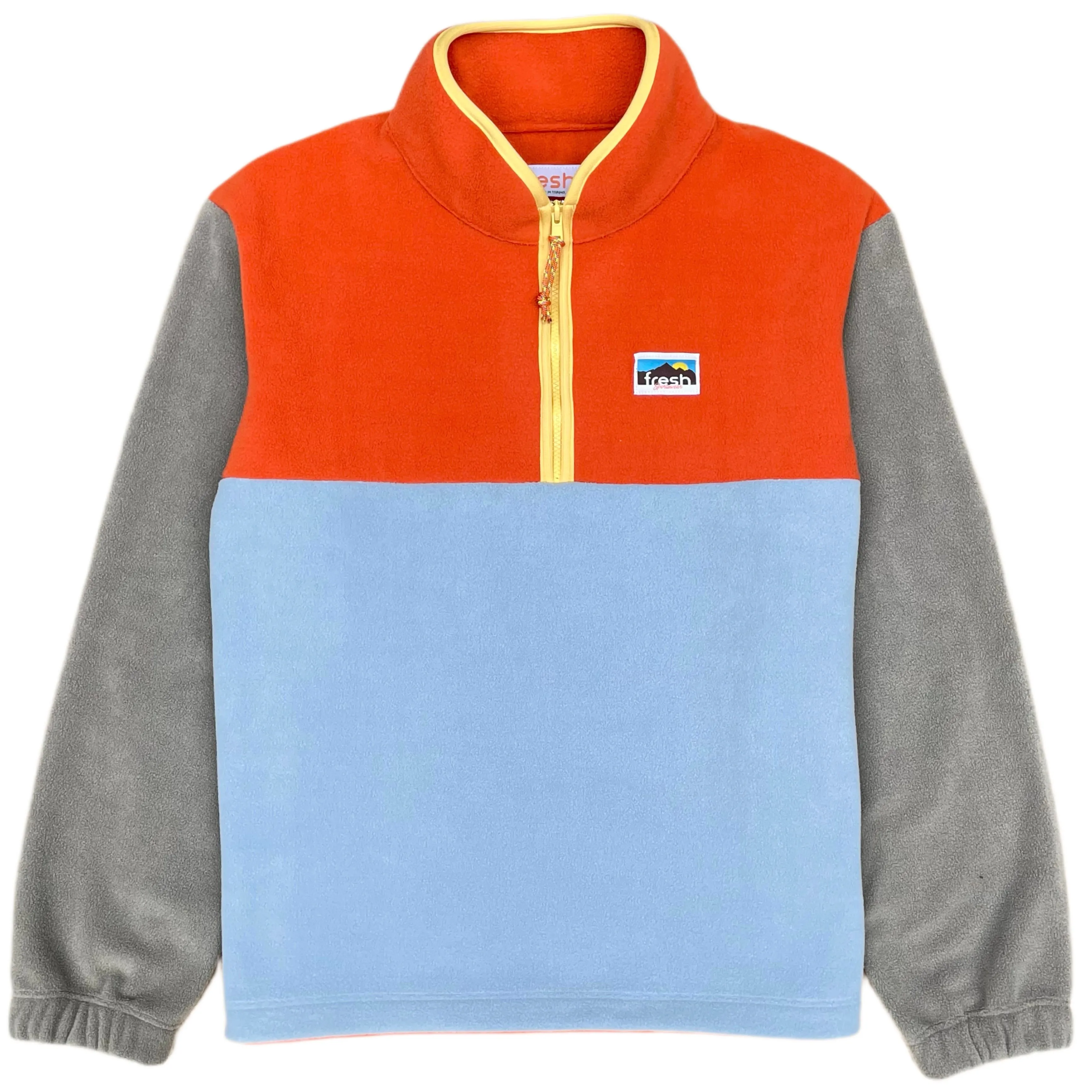 FRESH Yvon Half Zip Fleece Pullover Orange