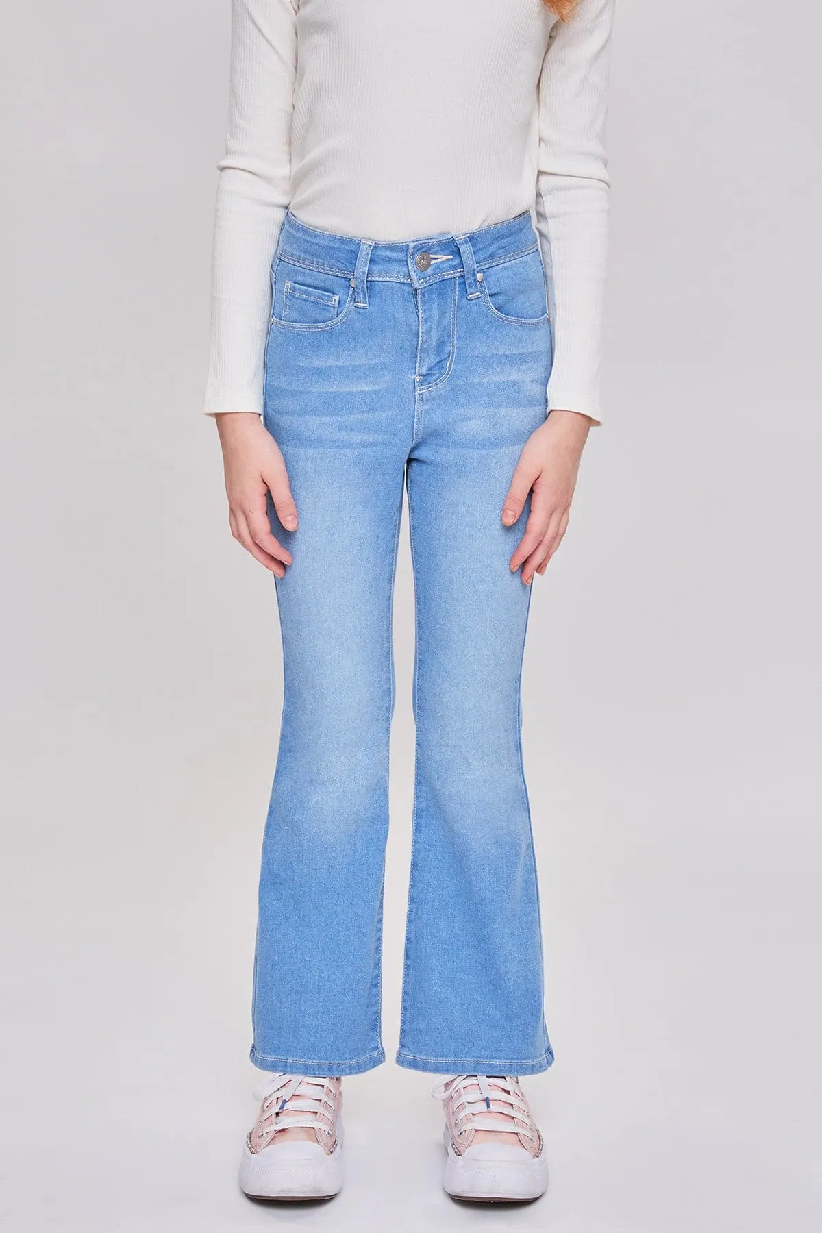 Girls Bell Bottom Essential  Clean Hem Jeans