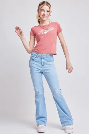 Girls Bell Bottom Essential  Clean Hem Jeans