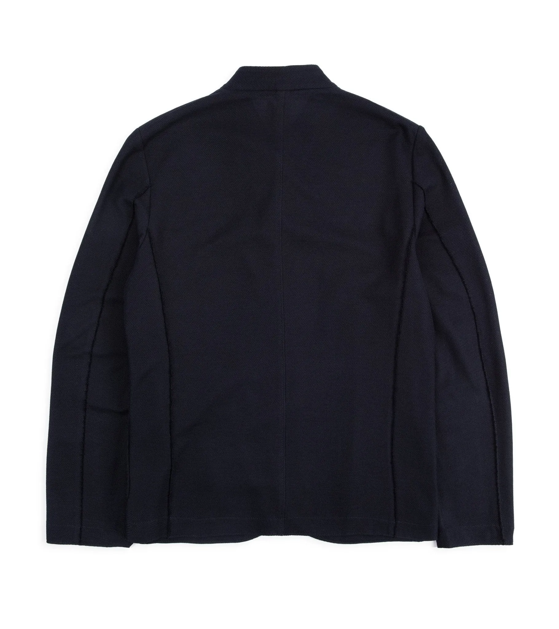 Harris Wharf Loro Piana Honeycomb Cotton Nehru Jacket: Navy