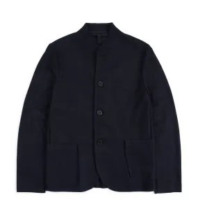 Harris Wharf Loro Piana Honeycomb Cotton Nehru Jacket: Navy