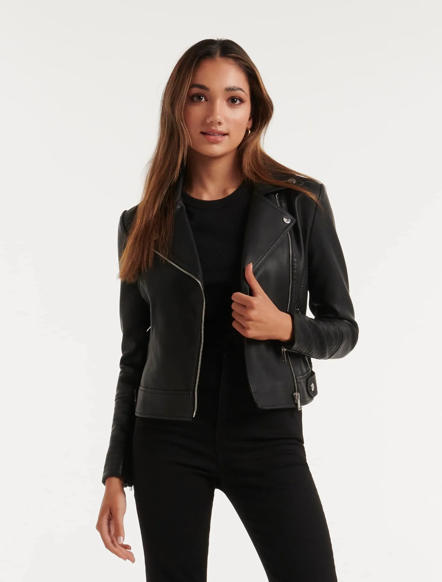 Heidi Petite Pu Biker Jacket