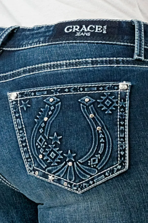 Horse Shoe 3D Mid Rise Bootcut Soft Denim