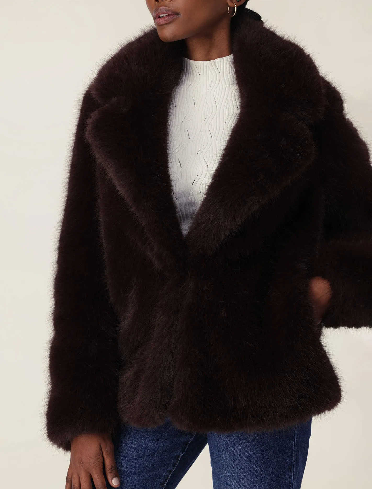 Hunter Cropped Faux Fur Coat