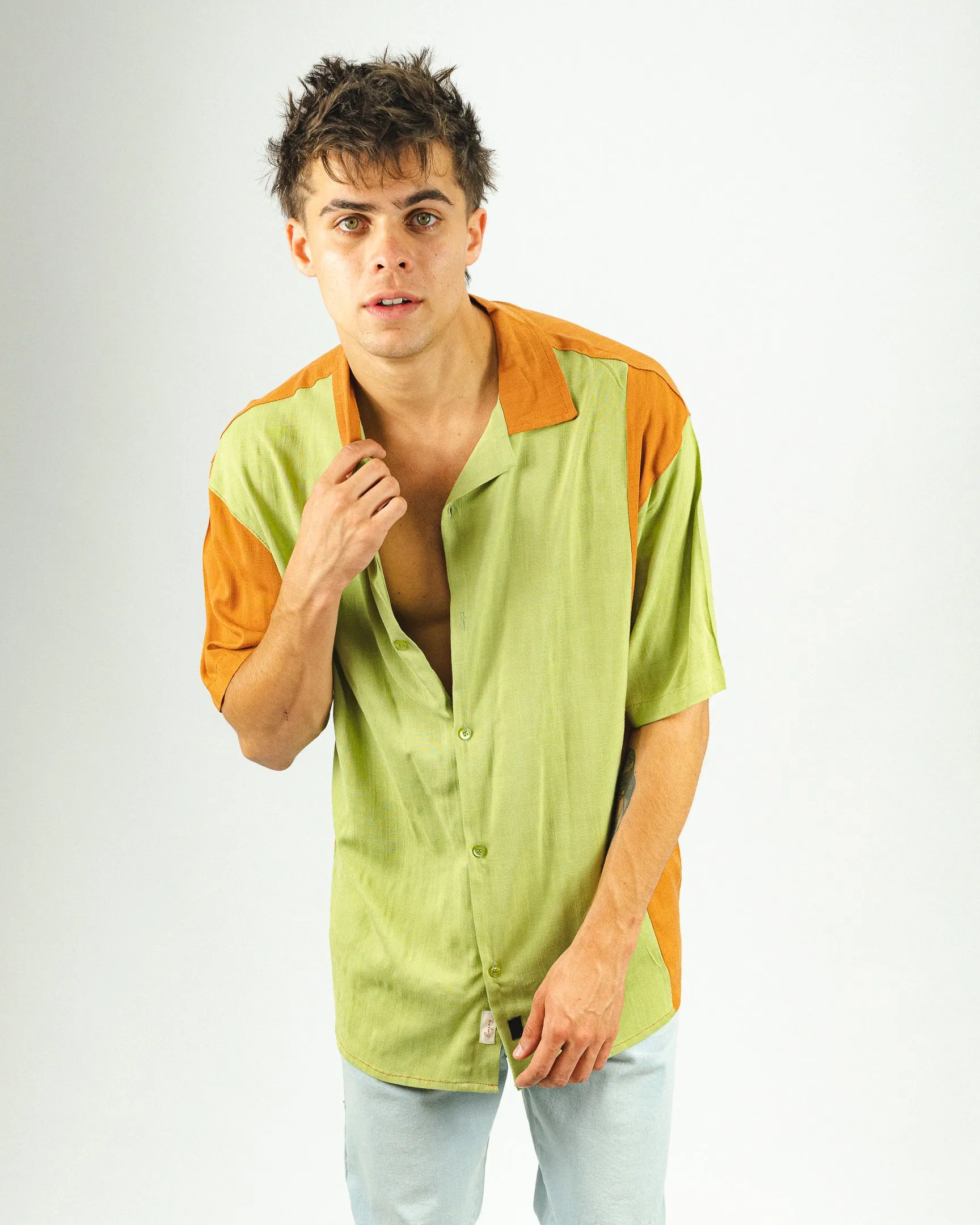 Ibiza Vintage Linen Shirt - Verde