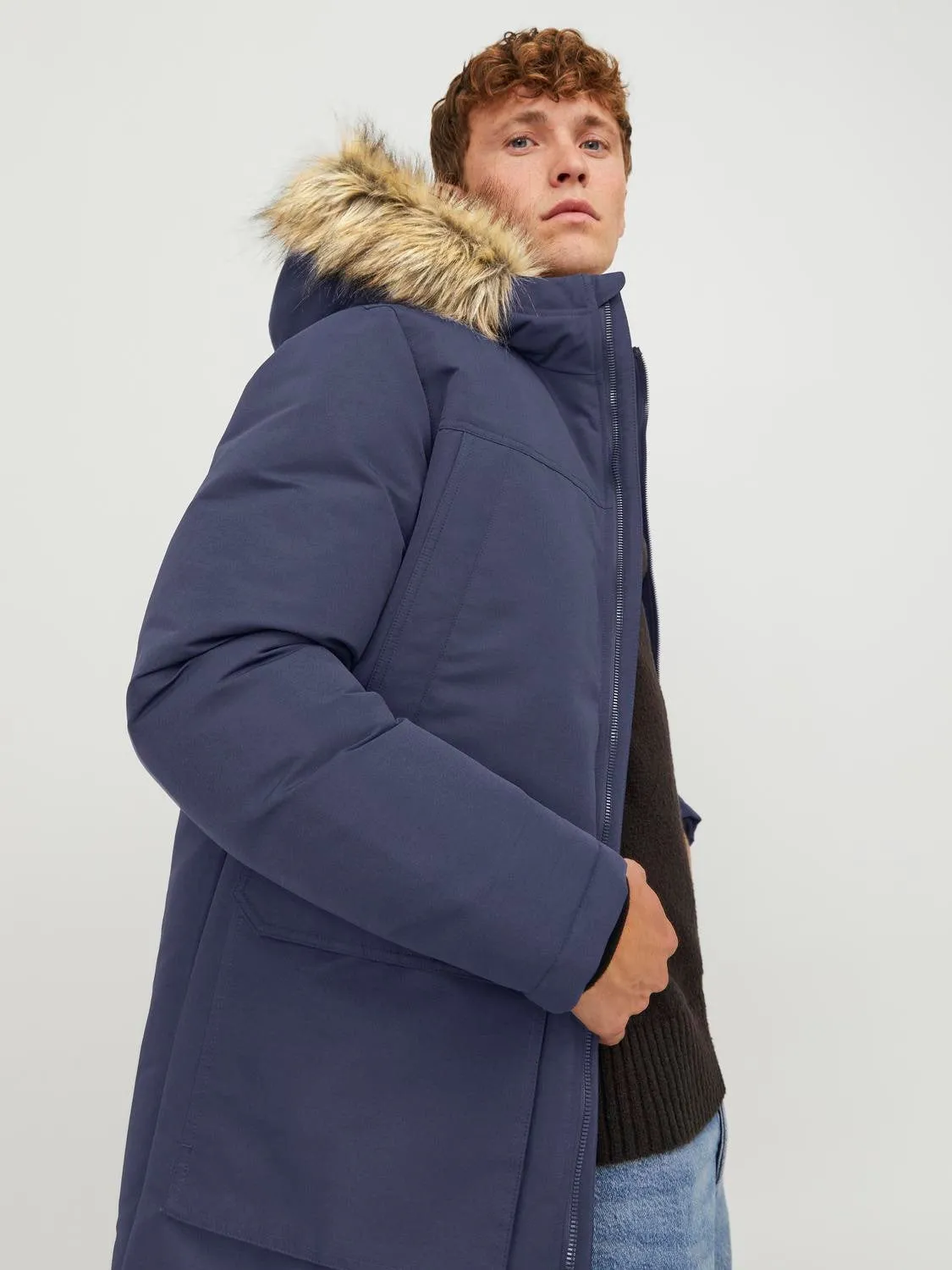 Jack & Jones Mens 'JJEWING' Hooded Parka Jacket