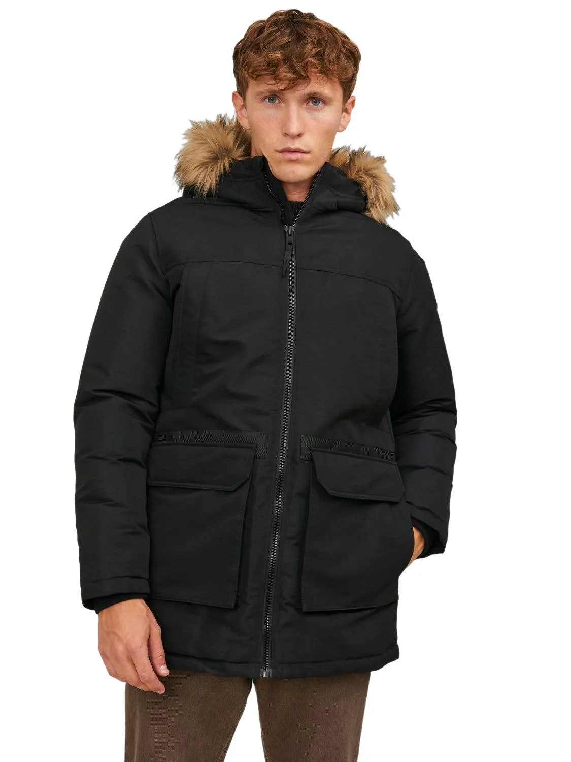 Jack & Jones Mens 'JJEWING' Hooded Parka Jacket