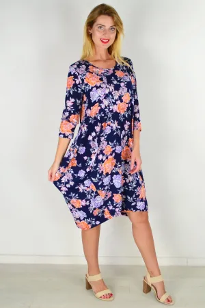 Jean Cocoon Floral Tunic Dress