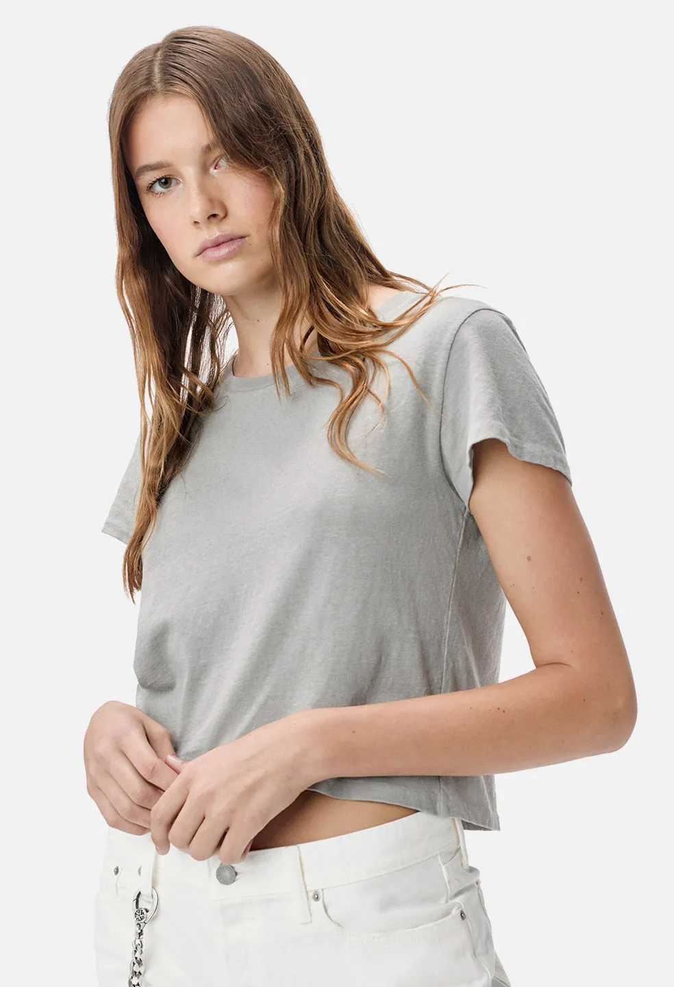 Jersey Cropped Tee / Plaster