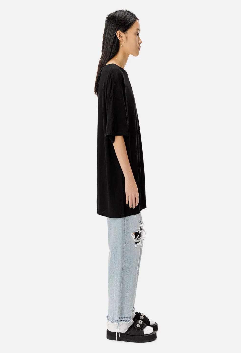 Jersey Oversized Tee / Black